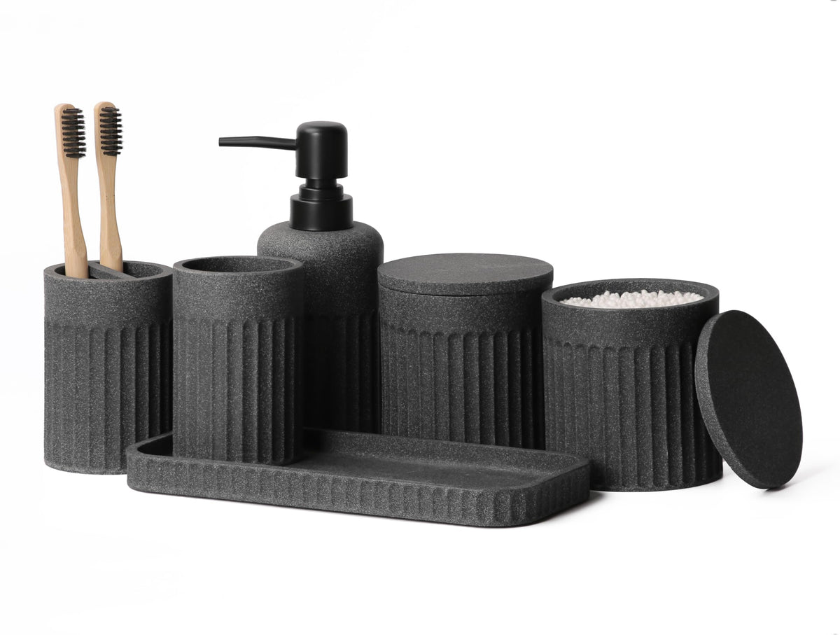 INIUNIK soap dispenser shown with organized counter and modern design.