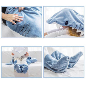 inkArts Shark Blanket Hoodie mouth area creates a playful illusion.