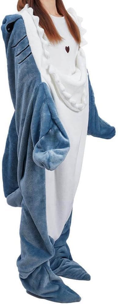inkarts shark blanket hoodie fin and tail detail enhances fun, cozy costume moments