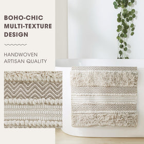 INK+IVY Asher vertical stripe design enhances modern bathroom decor.