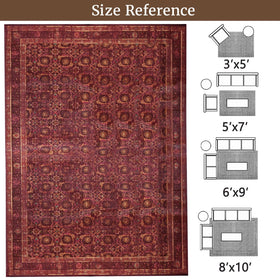 Inlume rug shown in dining and bedroom setup for warm, inviting spaces.