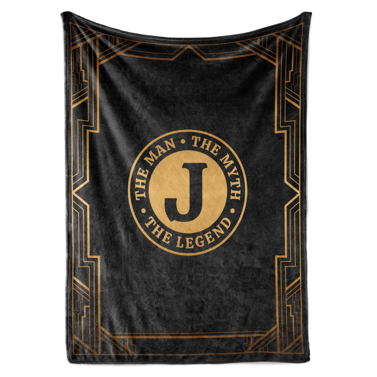 InnoBeta Legend Initial Plush Throw folded for compact gifting and display