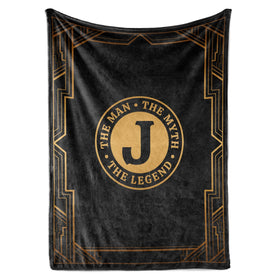 InnoBeta Legend Initial Plush Throw folded for compact gifting and display