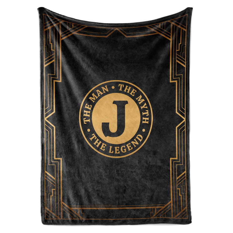 InnoBeta Legend Initial Plush Throw folded for compact gifting and display