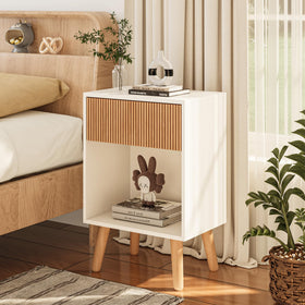 INNOD Fluted Nightstand waterproof surface easy cleaning and everyday durability