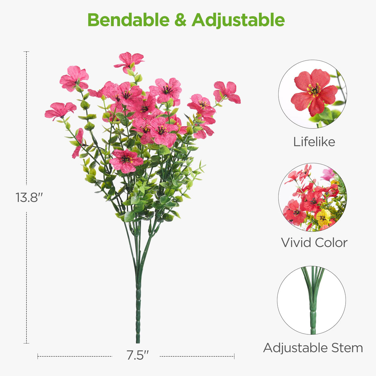 InnoGear artificial flowers outdoors eucalyptus foliage creates natural texture for planters and balconies