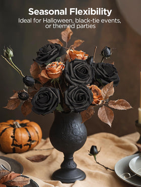 InnoGear decorative green leaves complement foam roses for natural displays