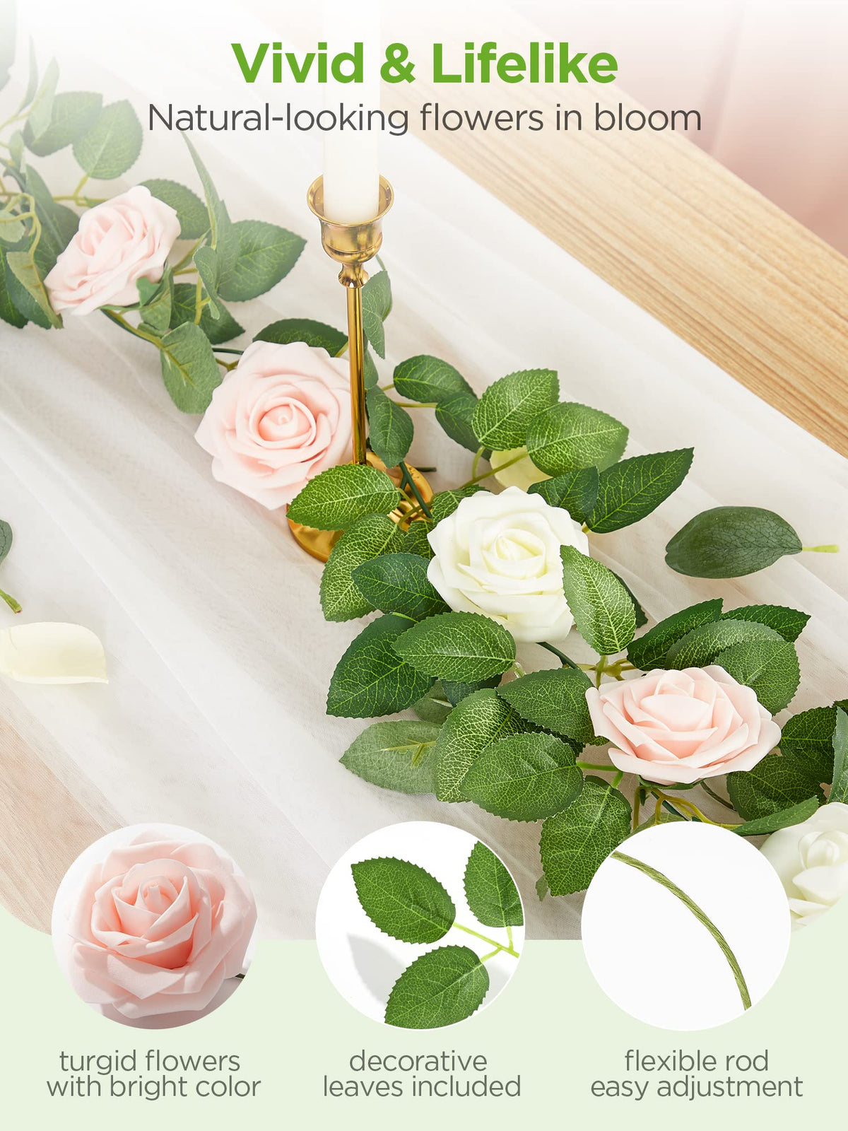 InnoGear flexible stems allow easy bending and trimming for custom arrangements.