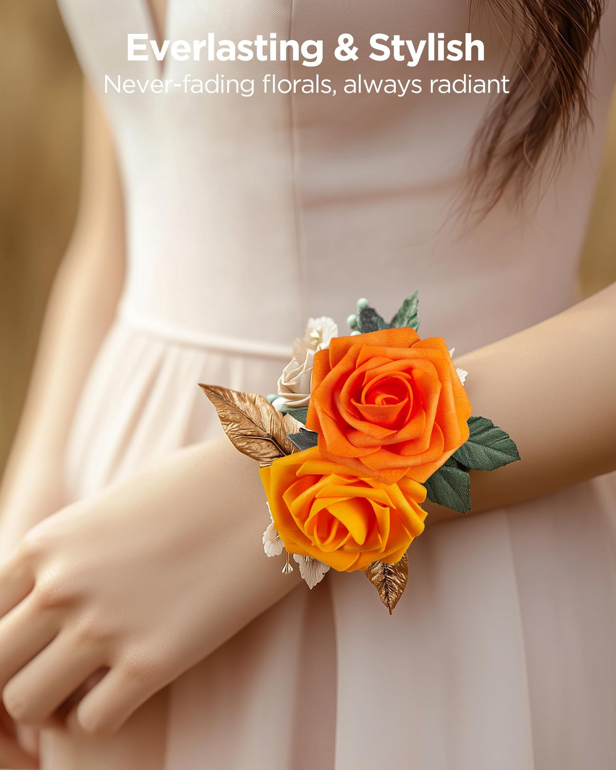 InnoGear orange foam rose autumn decor setup for festive tables.