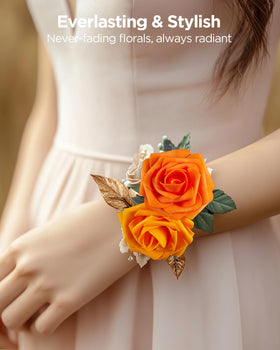 InnoGear orange foam rose autumn decor setup for festive tables.
