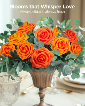 InnoGear orange foam rose green leaves included for natural look.