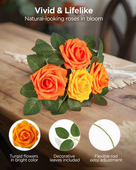 InnoGear orange foam rose soft petals closeup showing lifelike texture.
