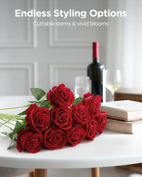 InnoGear red roses bridal bouquet inspiration, lifelike petals lasting year after year.