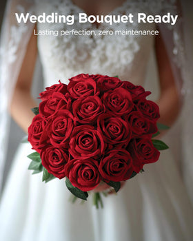 InnoGear red roses DIY decor, flexible stems for easy crafts.