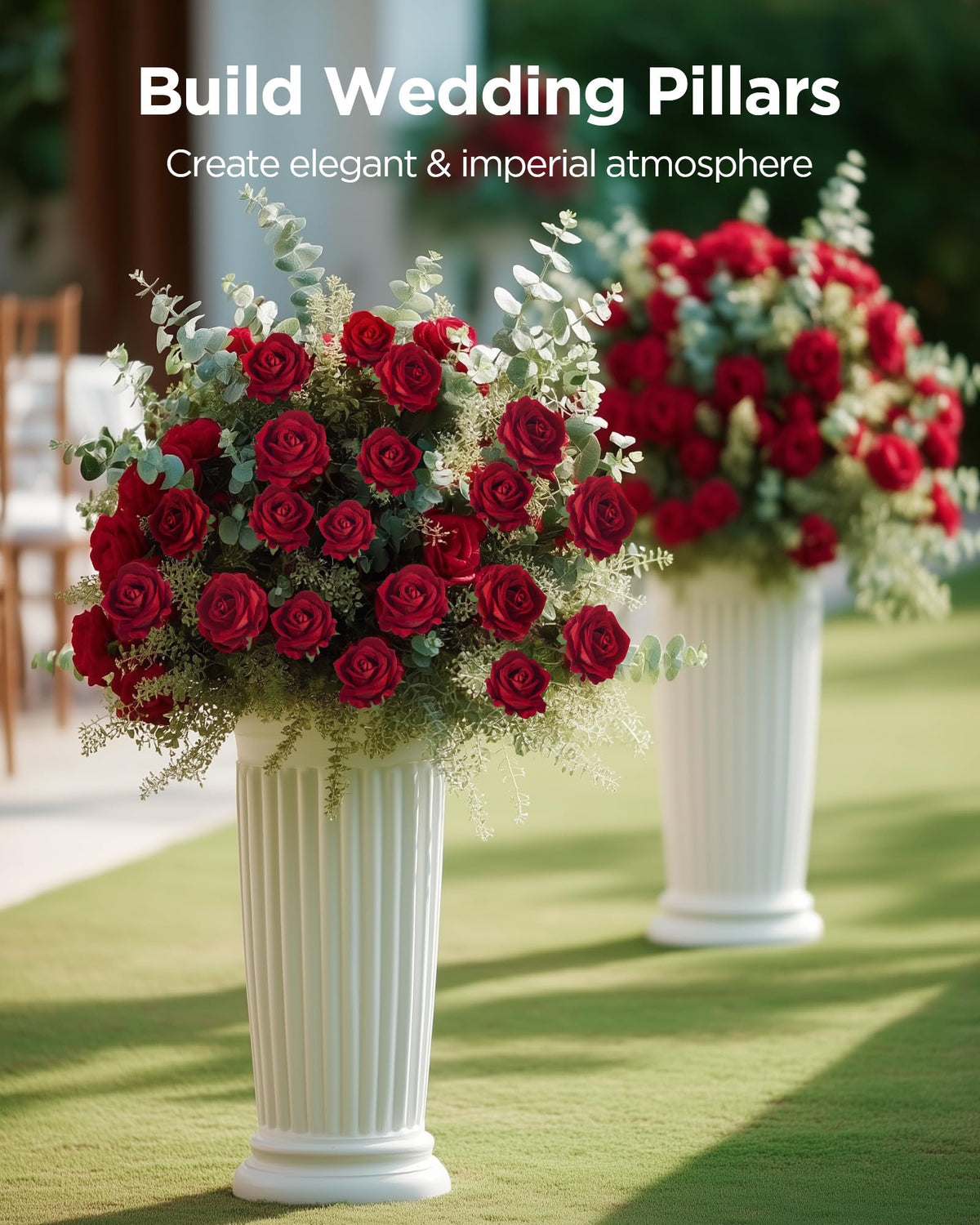InnoGear red roses photo backdrop accents, cohesive visuals for events.