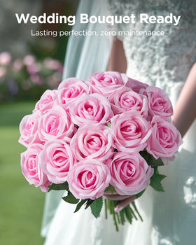 InnoGear pink velvet-like petals enhance textures and color in any room.