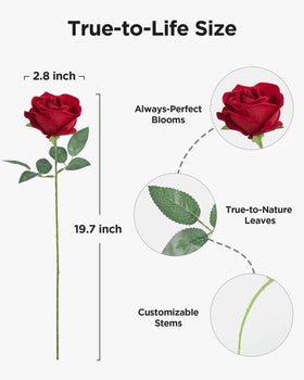 InnoGear silk roses with long stems for versatile centerpieces