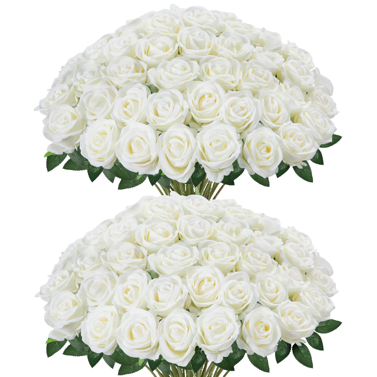 InnoGear white artificial roses close-up showing lifelike petals for lasting decor