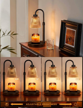Innqoo Amber Candle Warmer dimmer control enables customizable scent release.