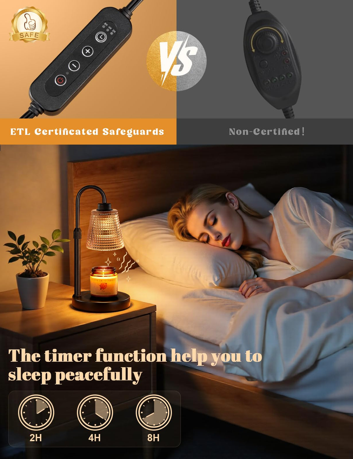Innqoo Amber Candle Warmer matte black base complements modern interiors.