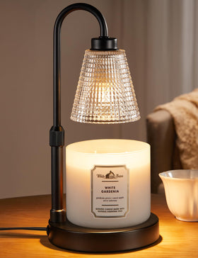 Innqoo big black candle warmer lamp glow delivers flame-free, cozy ambiance at home.