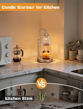 Innqoo glass shade with polka dots adds style while melting wax evenly.
