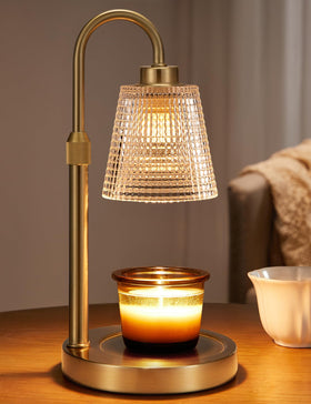 Innqoo Gold Candle Warmer Lamp base with matte black finish for safe, flame-free fragrance release.