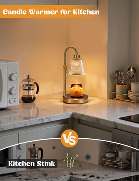 Innqoo Gold Candle Warmer Lamp dimmable control offers four brightness levels for personalized ambience.