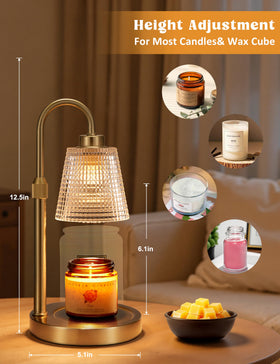 Innqoo Gold Candle Warmer Lamp with timer helps you tailor fragrances and leave safely.