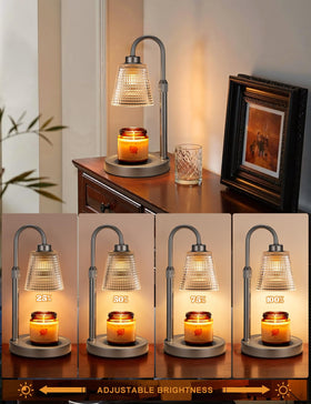Innqoo gray candle warmer with dimmable brightness for personalized ambience.