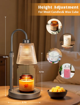 Innqoo gray candle warmer height-adjustable design fits various candle sizes.