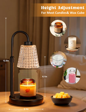 Innqoo height-adjustable warmer accommodates small to three-wick candles
