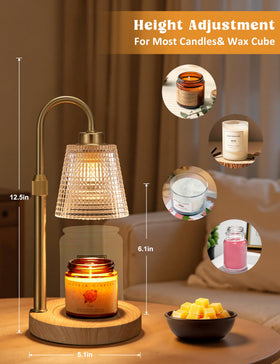 Innqoo height adjustable wax warmer fits small to large candles
