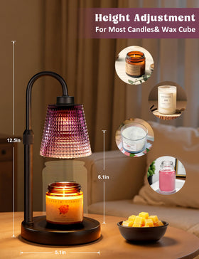 Innqoo height adjustable wax warmer fits various jar candle sizes.