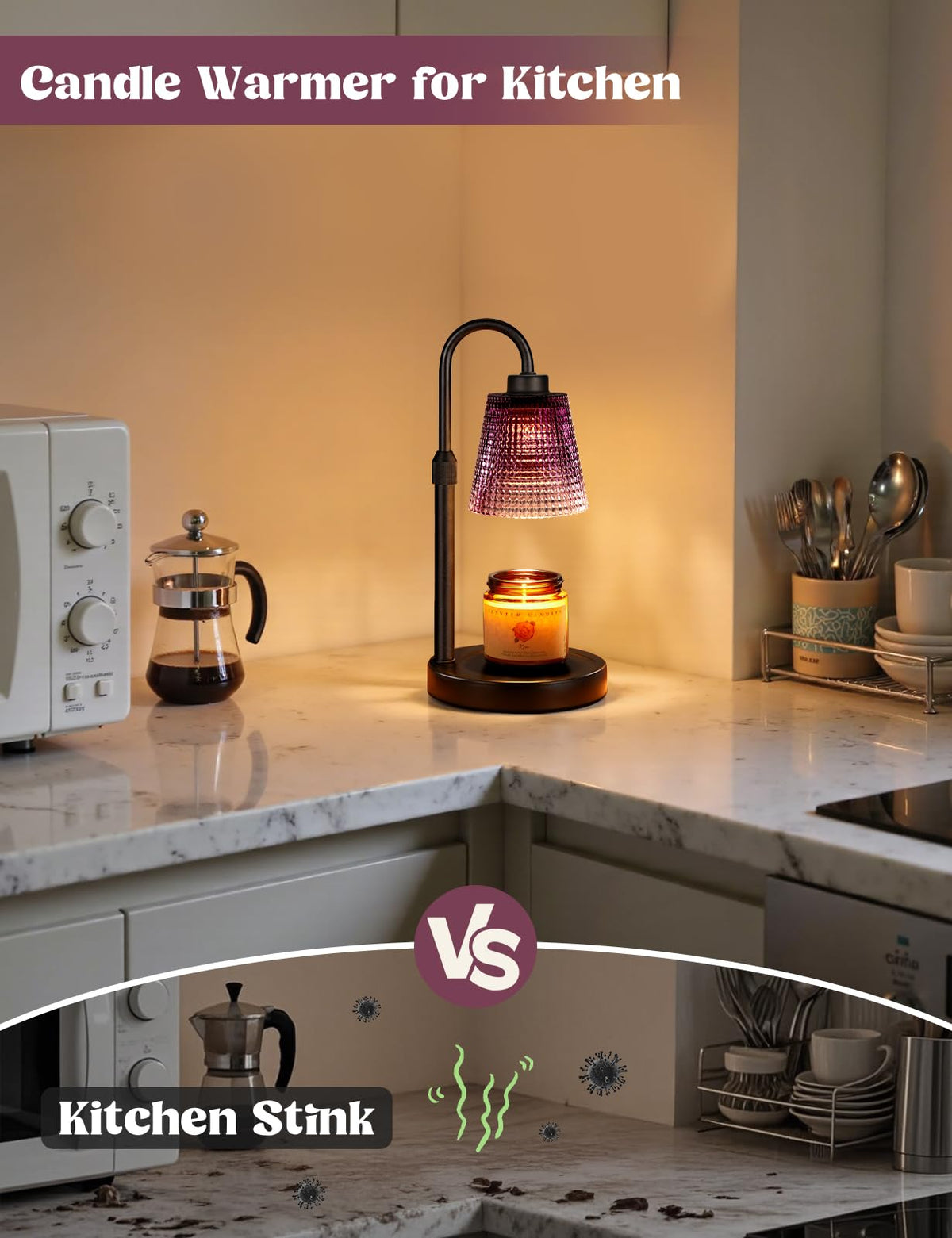 Innqoo matte black base with glass shade adds modern decor touch.