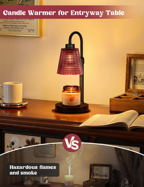 Innqoo Pomegranate Red Candle Warmer Glass Shade adds decorative flair.