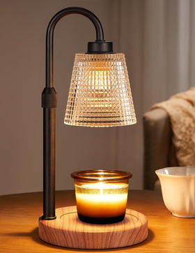 Innqoo Rustic Candle Warmer Lamp base in matte black shines safely in homes