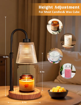 Innqoo Rustic Candle Warmer Lamp with dimming control panel for ambience