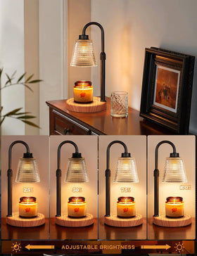 Innqoo Rustic Candle Warmer Lamp glass shade with dots creates cozy ambiance