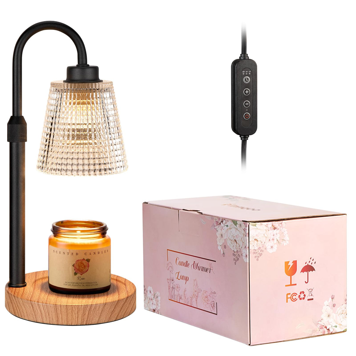 Innqoo Rustic Candle Warmer Lamp compatible with jar candles and melts