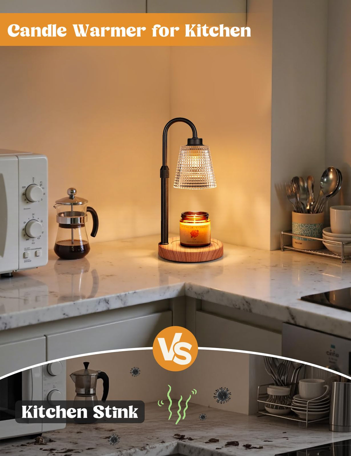 Innqoo Rustic Candle Warmer Lamp timer function for automatic shut-off