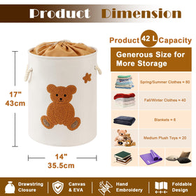 INough 42L capacity keeps plush toys and clothes neatly contained.
