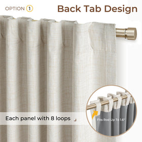 INOVADAY 100% blackout linen curtains with backtab deliver elegant drape and enhanced privacy.