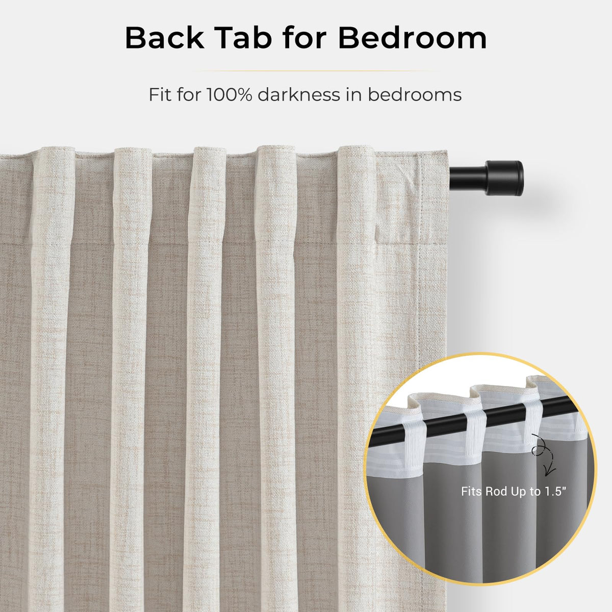 INOVADAY 102-inch blackout drapes provide extensive coverage for tall windows