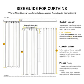 INOVADAY 84-inch oatmeal curtains; ideal for tall windows