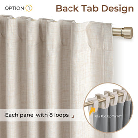 INOVADAY back tab and rod pocket hanging options for flexible hanging