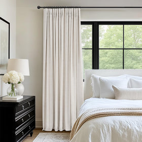 INOVADAY beige curtains ideal for living rooms create a calm, private space.
