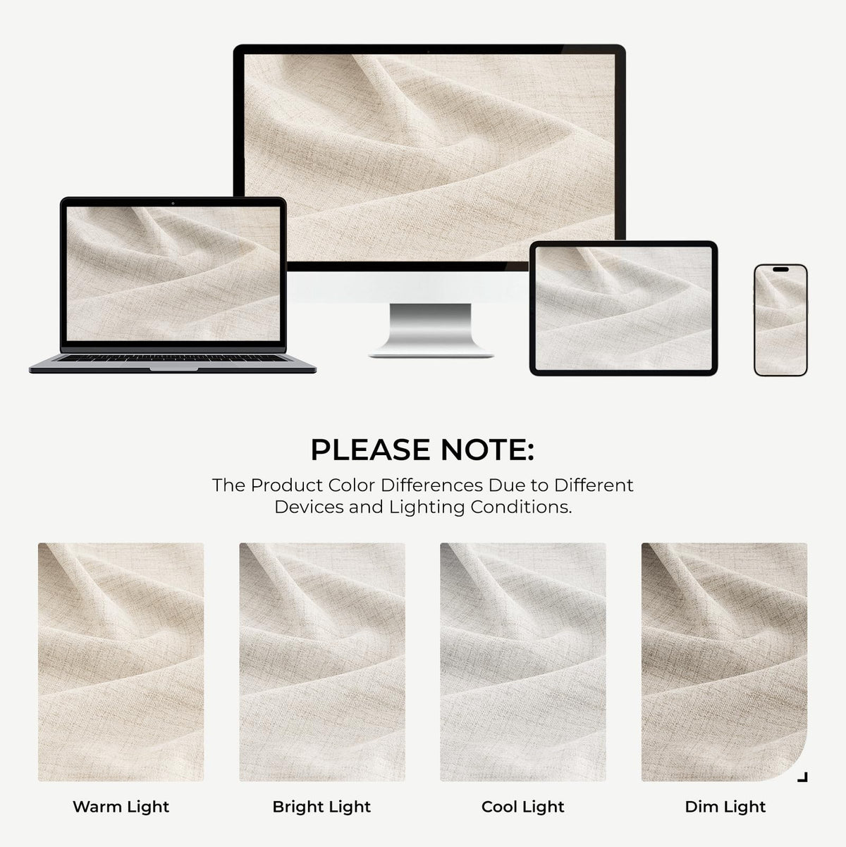 INOVADAY beige blackout curtains are machine washable for easy care