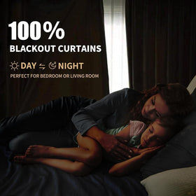 INOVADAY blackout curtains oatmeal clip rings setup; versatile mounting