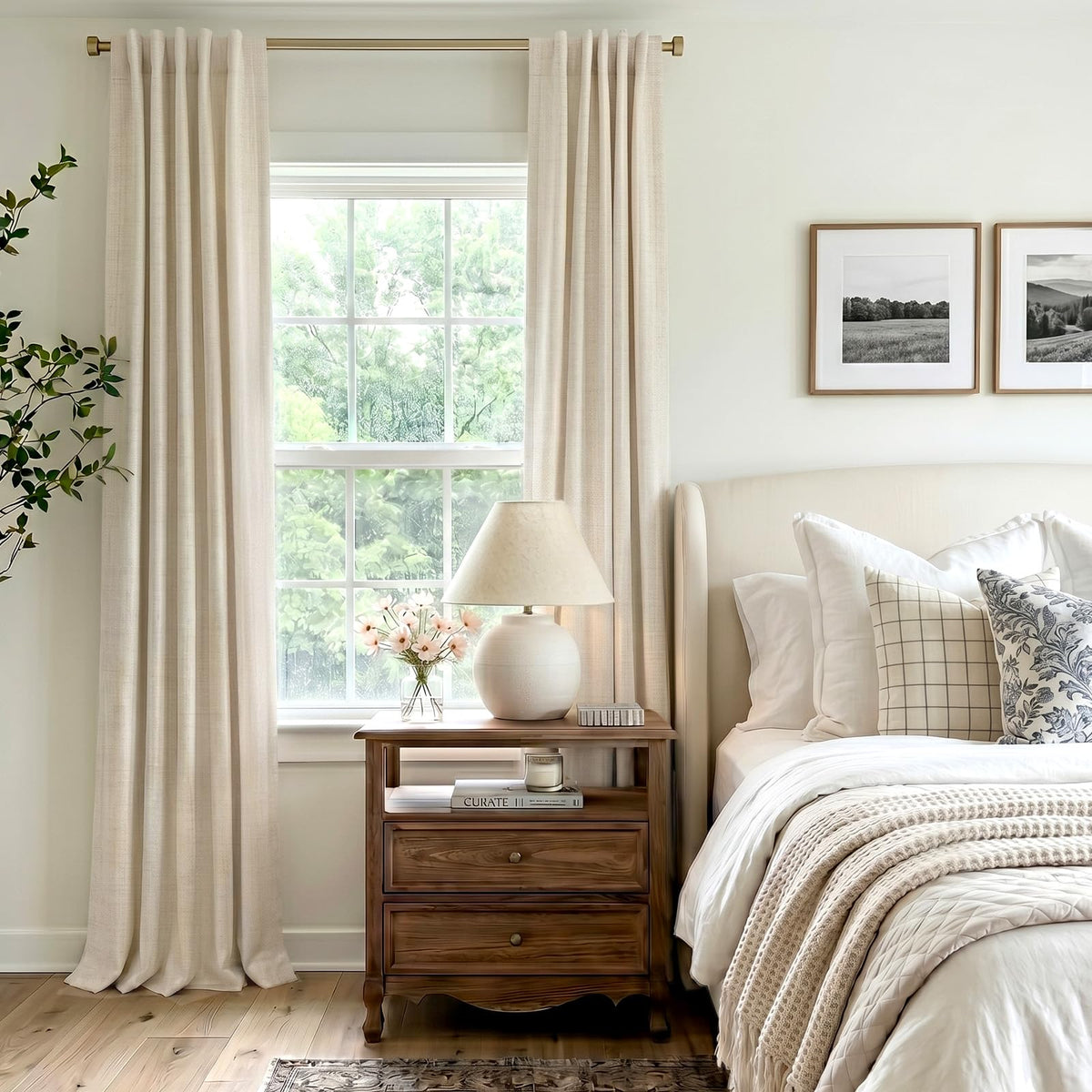 INOVADAY linen-texture blackout fabric adds soft, stylish room-darkening